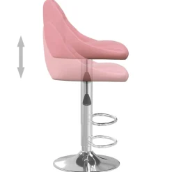 vidaXL Barkruk fluweel roze