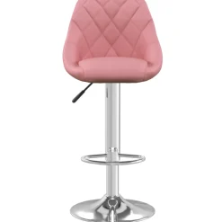 vidaXL Barkruk fluweel roze
