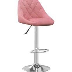 vidaXL Barkruk fluweel roze