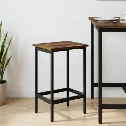 vidaXL Barkruk Gerookt eiken 40 x 32 x 64 cm Bewerkt hout