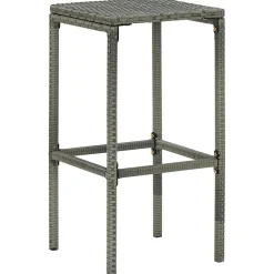 vidaXL Barkrukken met kussens 2 st poly rattan grijs