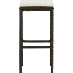 vidaXL Barkrukken met kussens 2 st poly rattan bruin