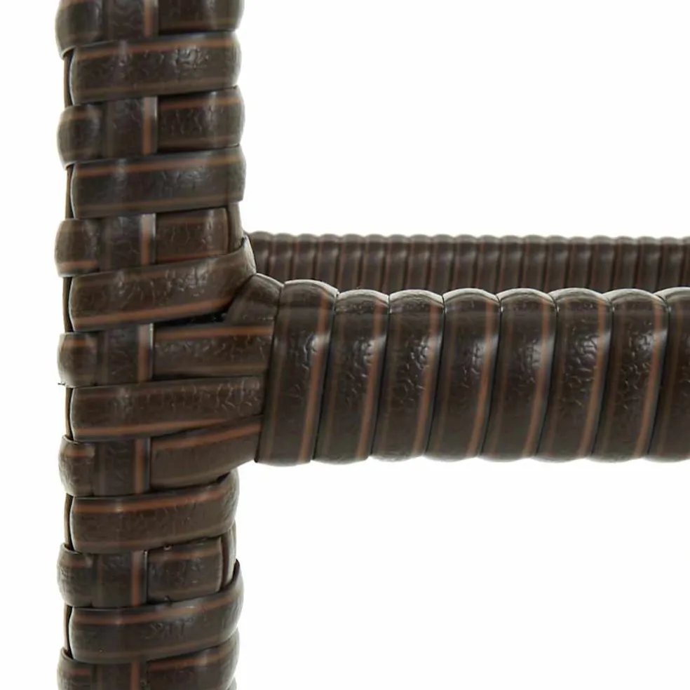 vidaXL Barkrukken met kussens 2 st poly rattan bruin