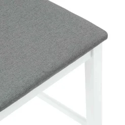 vidaXL Barkrukken met kussens 2 st massief hout rubber wit