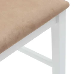vidaXL Barkrukken met kussens 2 stuks wit massief hout rubber