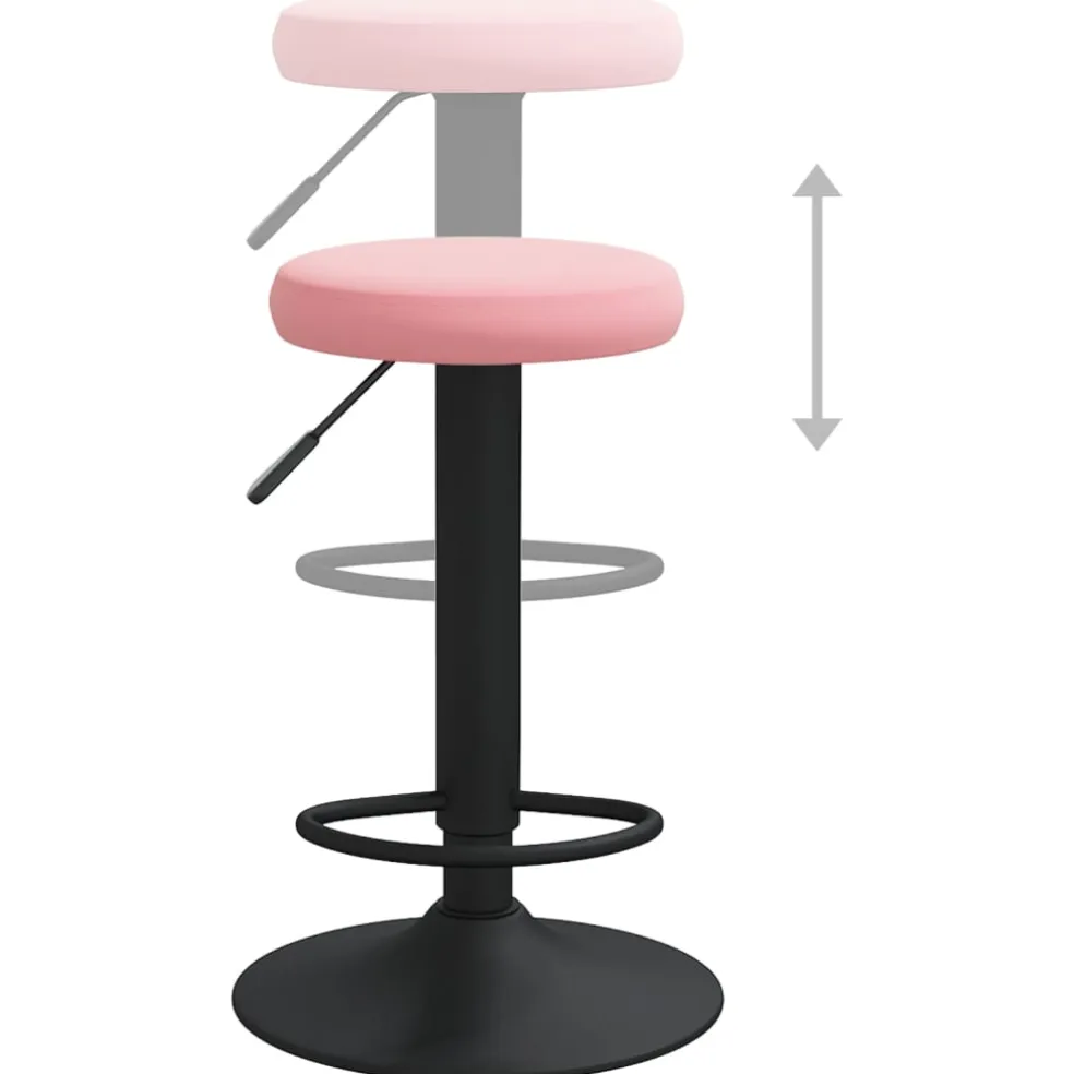 vidaXL Barkrukken 2 st fluweel roze