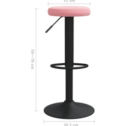 vidaXL Barkrukken 2 st fluweel roze