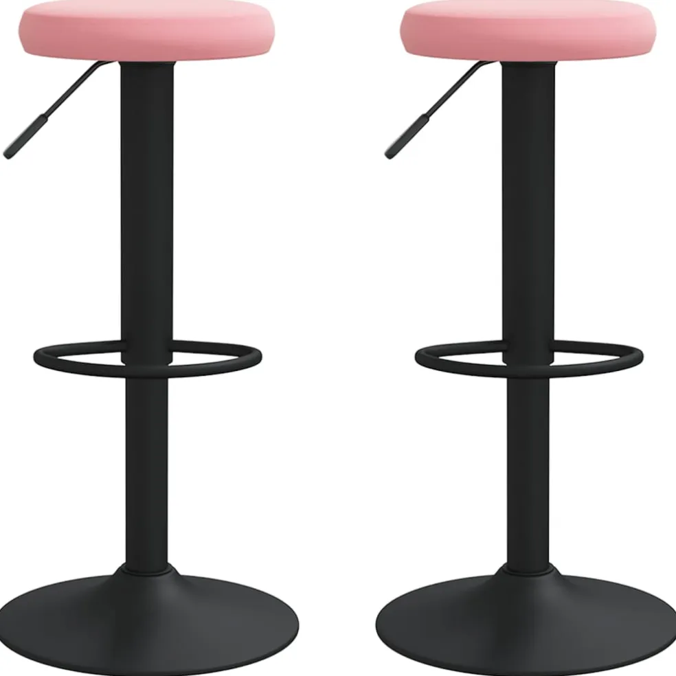 vidaXL Barkrukken 2 st fluweel roze