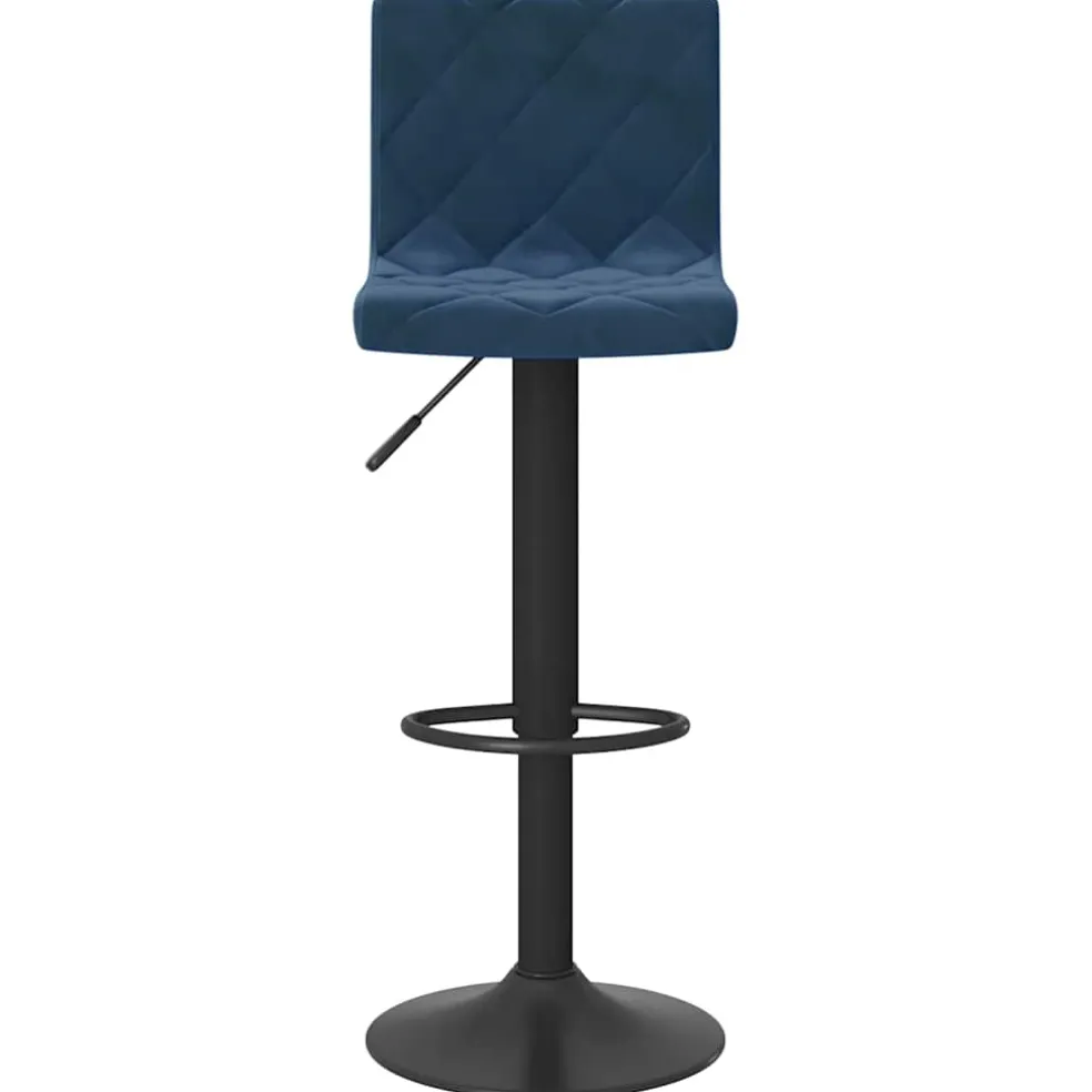 vidaXL Barkrukken 2 st fluweel blauw