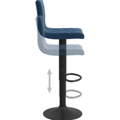 vidaXL Barkrukken 2 st fluweel blauw