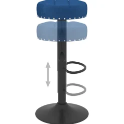 vidaXL Barkrukken 2 st fluweel blauw