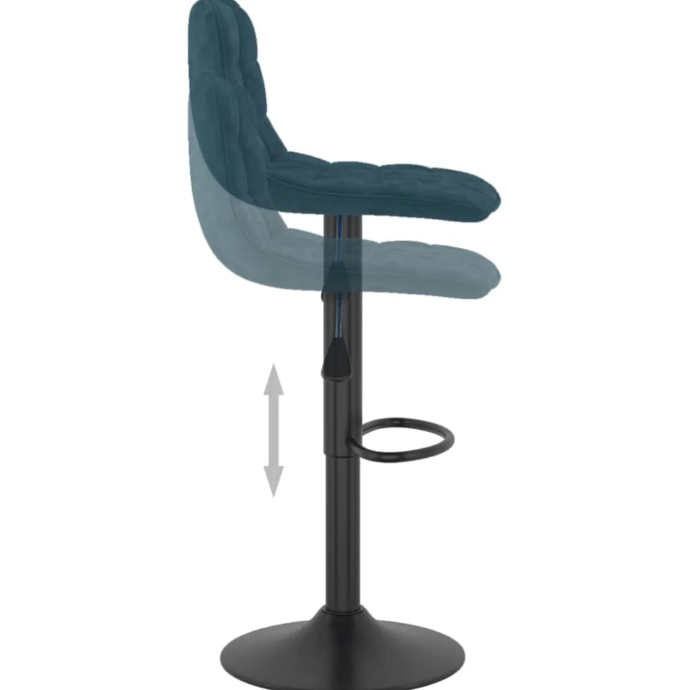 vidaXL Barkrukken 2 st fluweel blauw