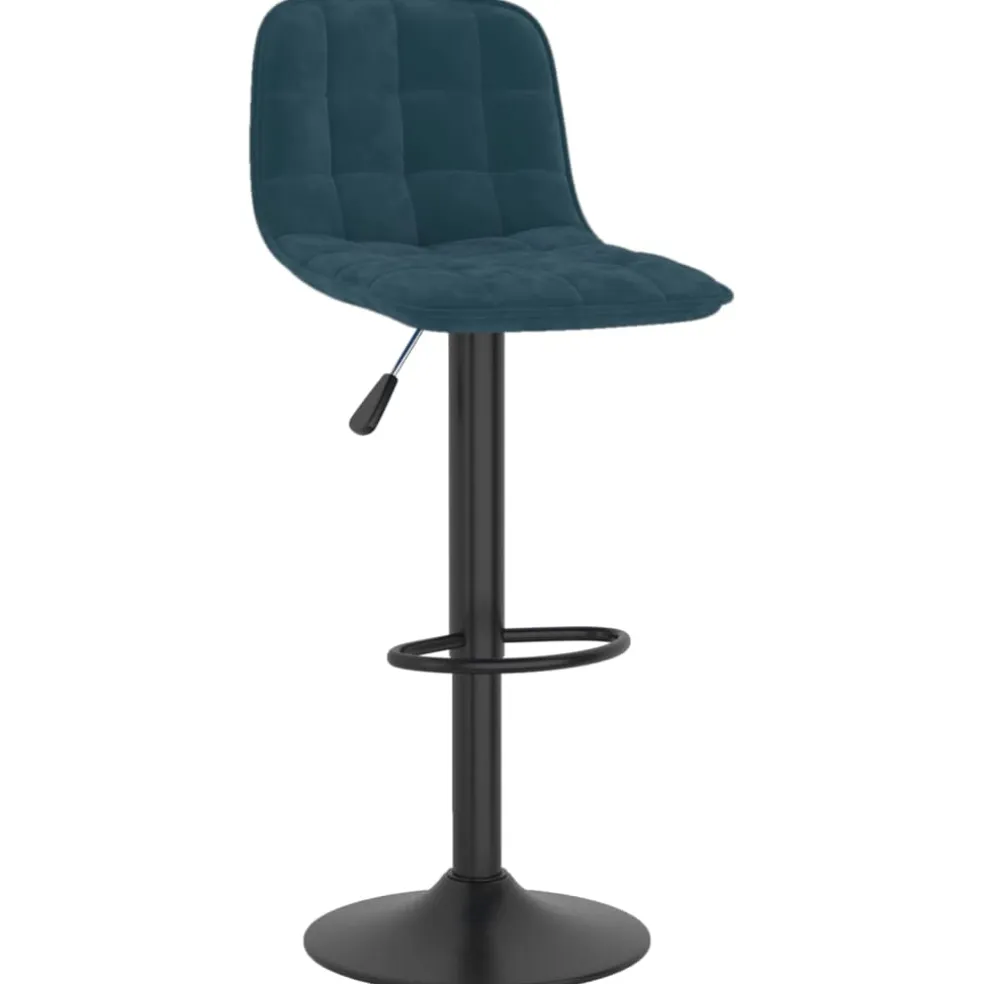 vidaXL Barkrukken 2 st fluweel blauw