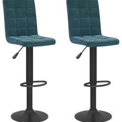 vidaXL Barkrukken 2 st fluweel blauw