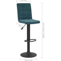 vidaXL Barkrukken 2 st fluweel blauw