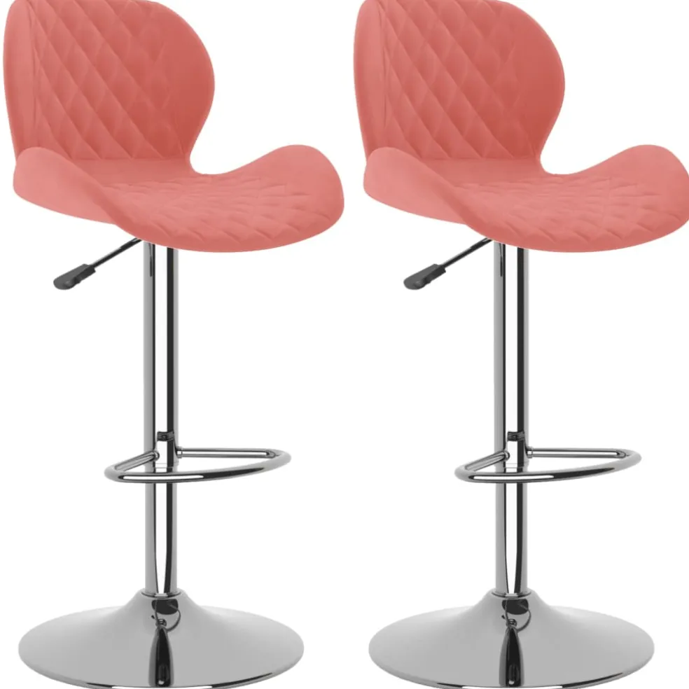 vidaXL Barkrukken 2 st fluweel roze