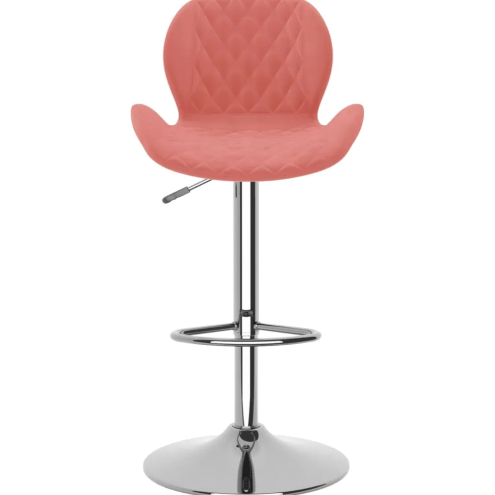 vidaXL Barkrukken 2 st fluweel roze