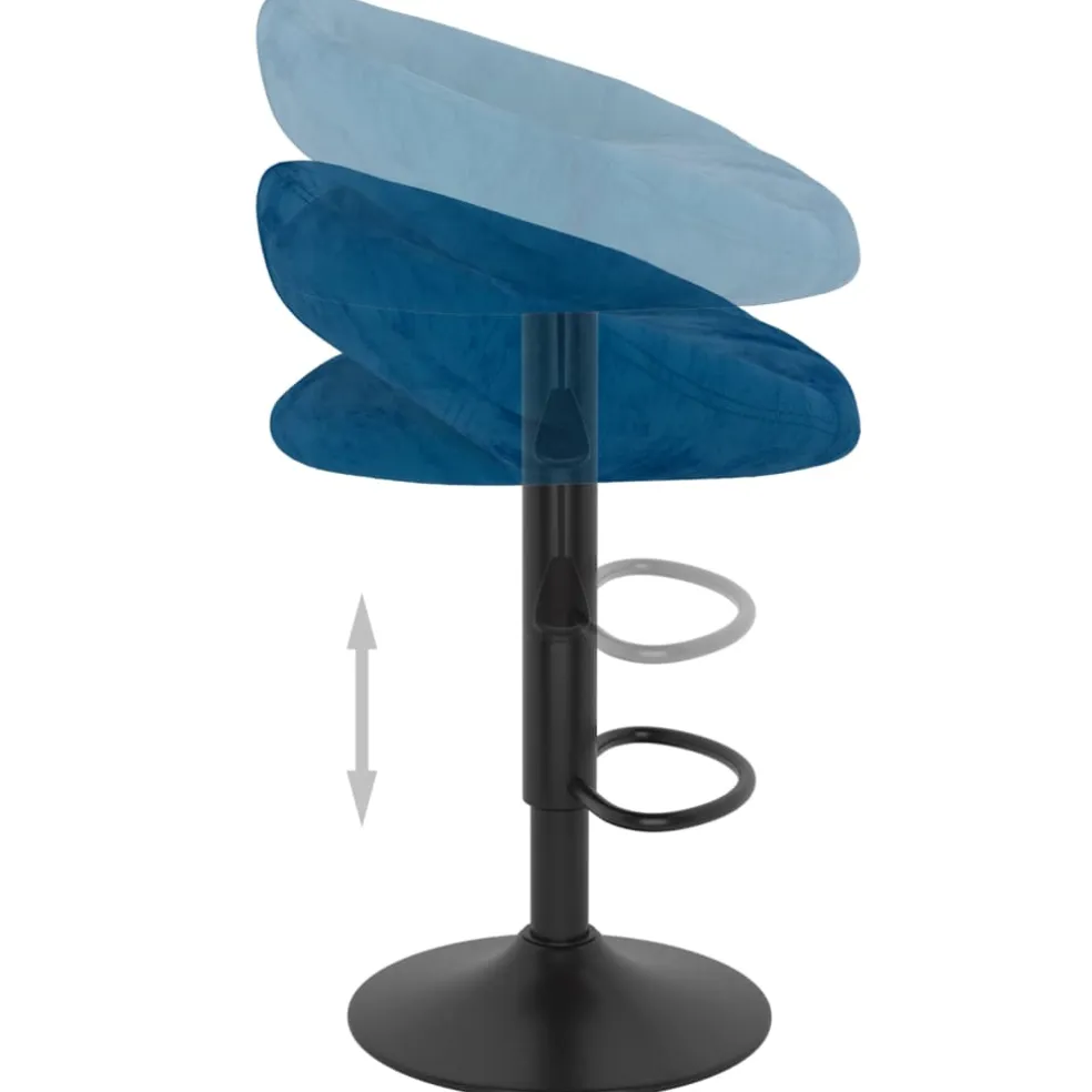 vidaXL Barkrukken 2 st fluweel blauw