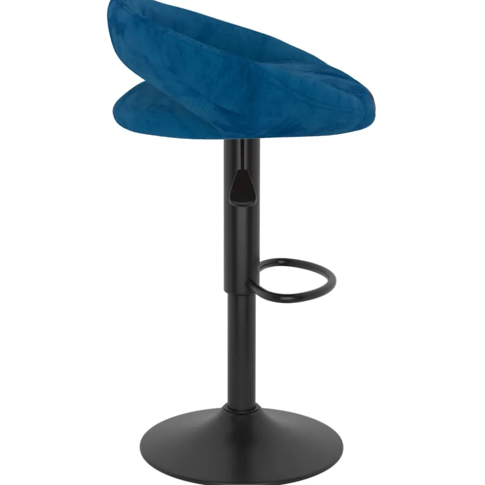 vidaXL Barkrukken 2 st fluweel blauw