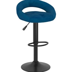 vidaXL Barkrukken 2 st fluweel blauw