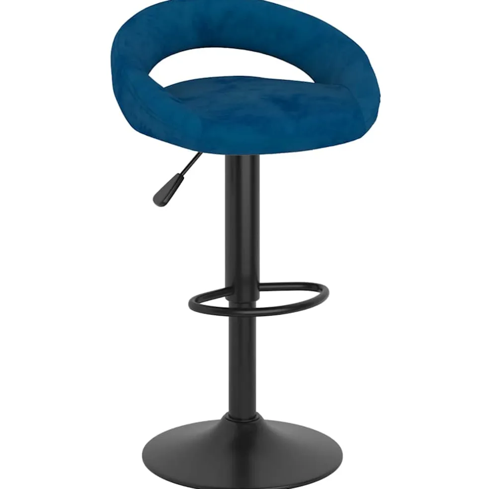 vidaXL Barkrukken 2 st fluweel blauw