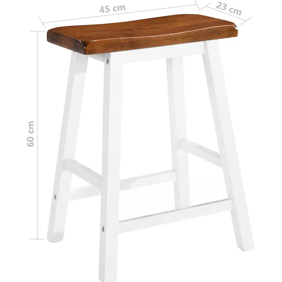 vidaXL Barkrukken 2 st massief hout