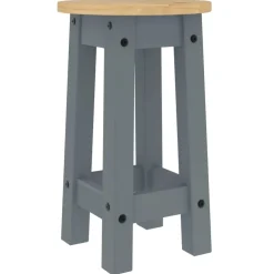 vidaXL Barkrukken 2 st massief grenenhout grijs