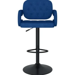 vidaXL Barkrukken 2 st stof blauw