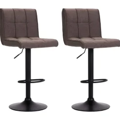 vidaXL Barkrukken 2 st stof taupe