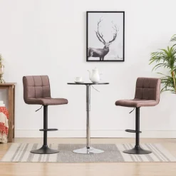 vidaXL Barkrukken 2 st stof taupe