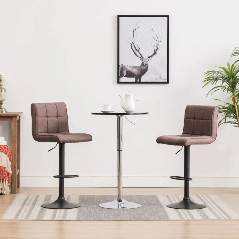 vidaXL Barkrukken 2 st stof taupe