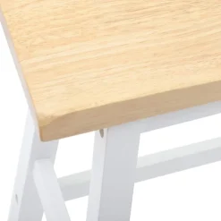 vidaXL Barkrukken 2 stuks Wit Massief Hout Rubber