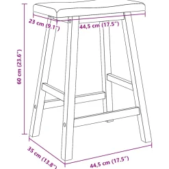 vidaXL Barkrukken 2 stuks Wit Massief Hout Rubber