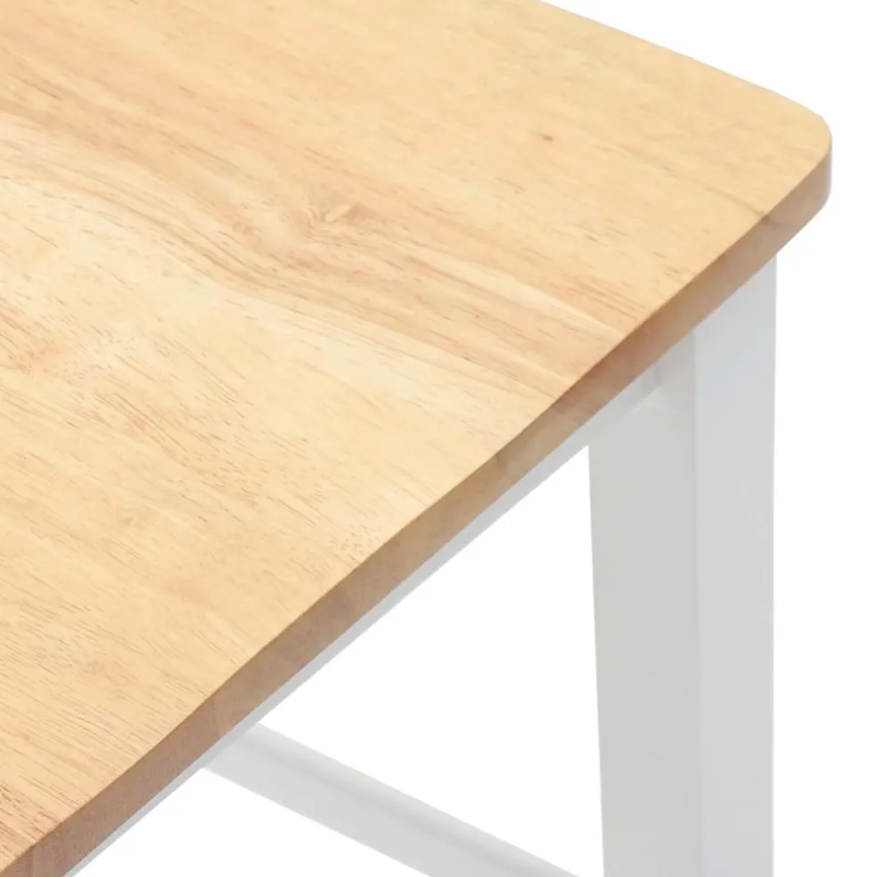 vidaXL Barkrukken 2 stuks Wit Massief Hout Rubber