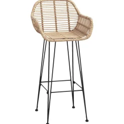 vidaXL Barkruk 2 st Naturel 55 x 52 x 105 cm Riet en IJzer