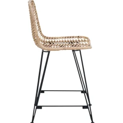 vidaXL Barkruk 2 st Naturel 44,5 x 54,5 x 97,5 cm Riet en IJzer