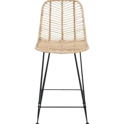 vidaXL Barkruk 2 st Naturel 44,5 x 54,5 x 97,5 cm Riet en IJzer