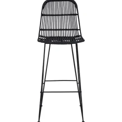 vidaXL Barkruk 2 st Zwart 44 x 55 x 109 cm Rattan en staal