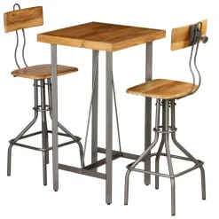 vidaXL Barset massief gerecycled teakhout 3-delig