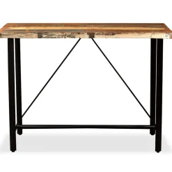 vidaXL Barset massief gerecycled hout en echt leer 5-delig