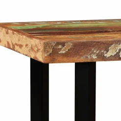 vidaXL Barset massief gerecycled hout en echt leer 5-delig