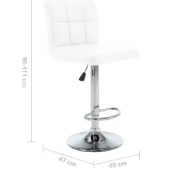 vidaXL Barstoelen 2 st kunstleer wit