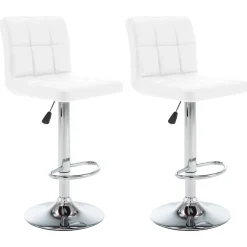 vidaXL Barstoelen 2 st kunstleer wit