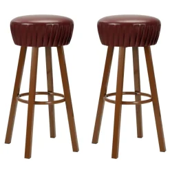 vidaXL Barstoelen 2 st kunstleer bruin