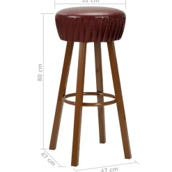 vidaXL Barstoelen 2 st kunstleer bruin