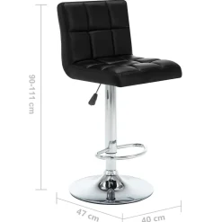 vidaXL Barstoelen 2 st kunstleer zwart