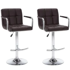 vidaXL Barstoelen 2 st kunstleer bruin