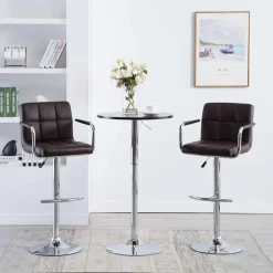 vidaXL Barstoelen 2 st kunstleer bruin