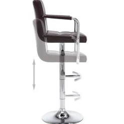 vidaXL Barstoelen 2 st kunstleer bruin