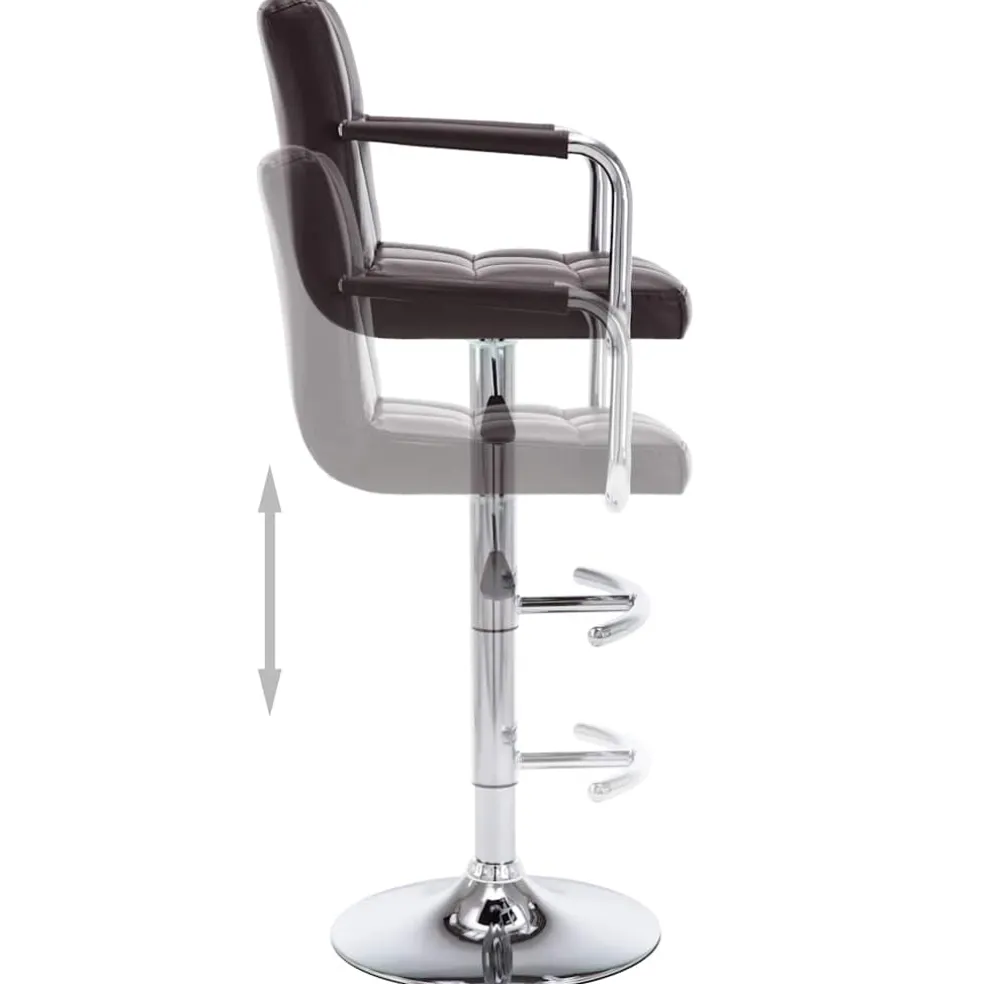 vidaXL Barstoelen 2 st kunstleer bruin